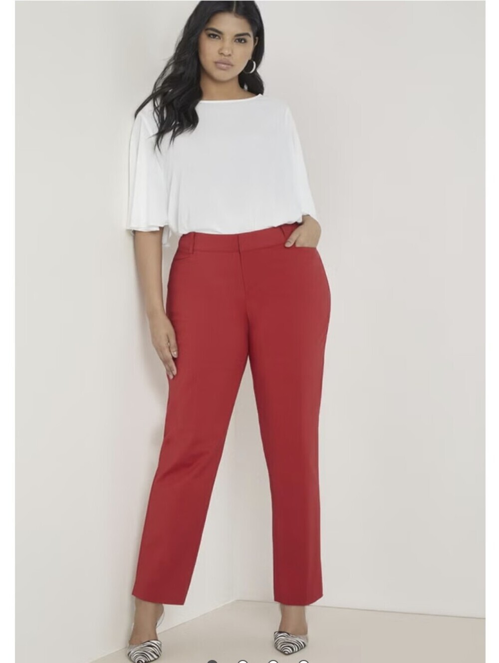 NWT ELOQUII Burnt Orange Straight Leg Ankle Trousers Pants Plus Sz 22 Career